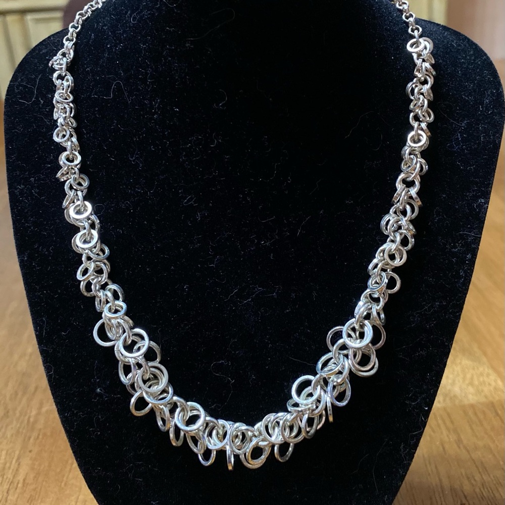 Silver tone Coker necklace 15”